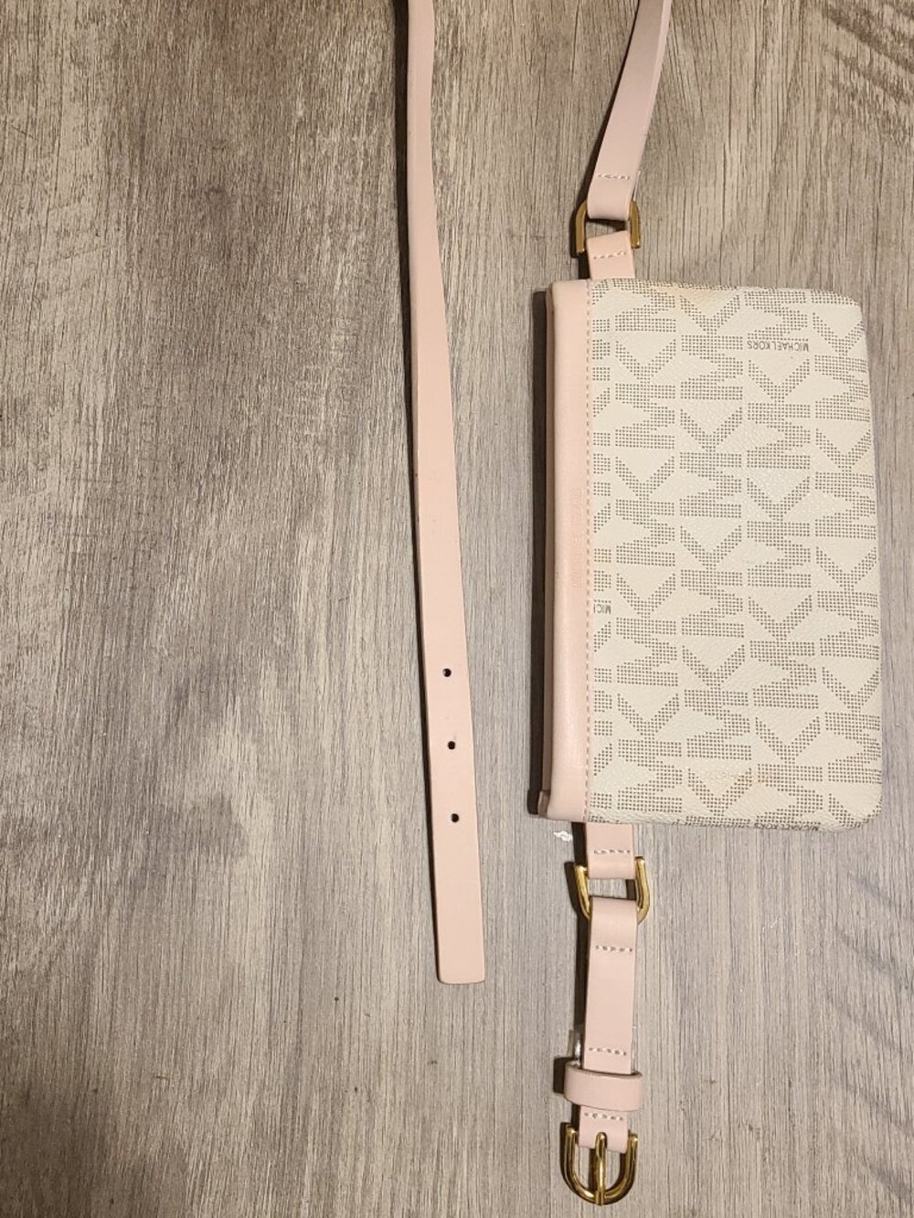 Michael Kors Monogram adjustable Women's Vanilla/Pink Fanny Pack